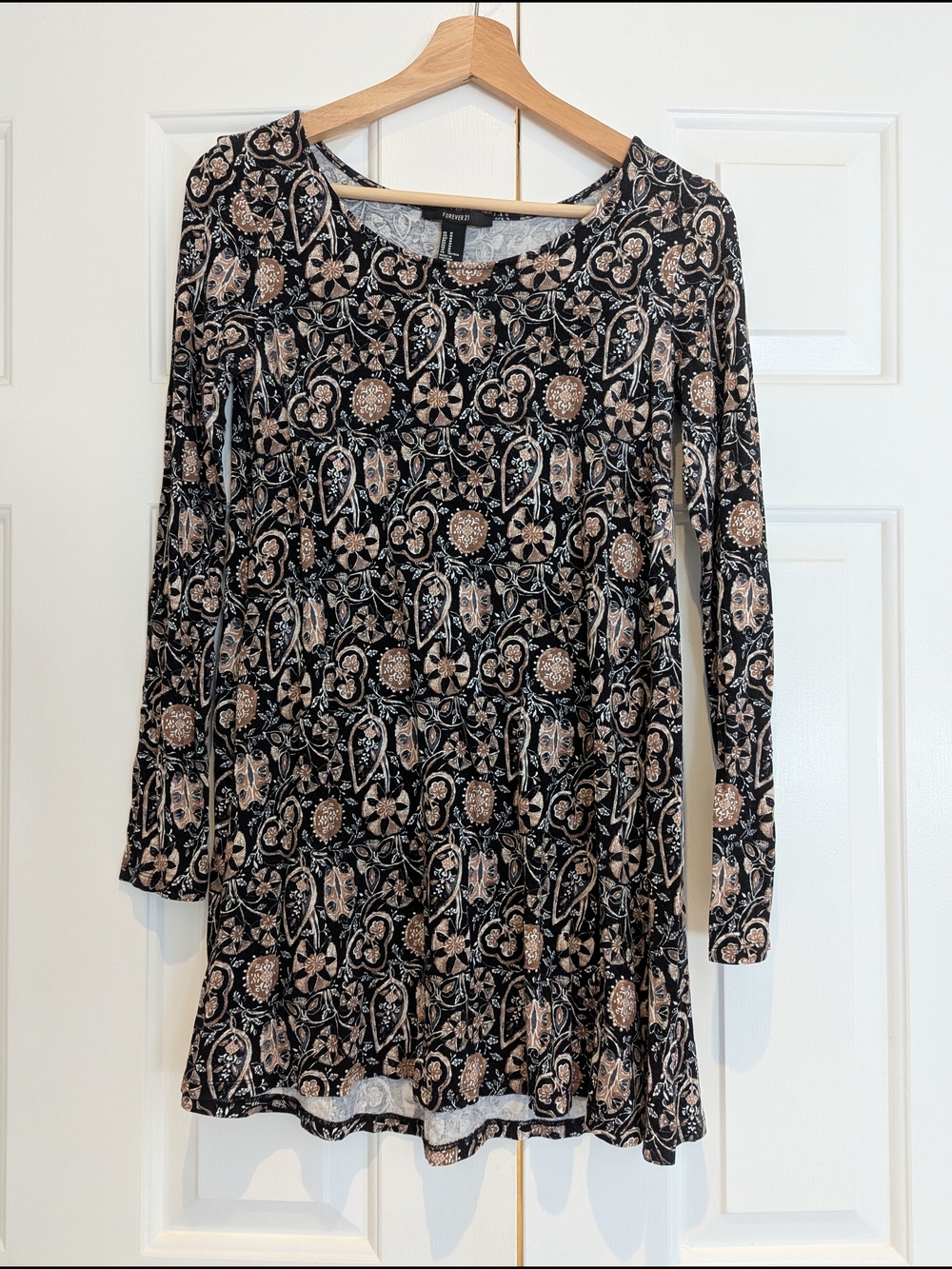 🎉3 For $20 Forever 21 Black Paisley Print Mini Dress 90s WhimsiGoth Witchy S/M